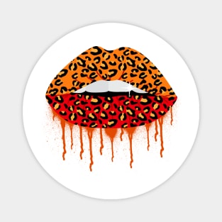 Dripping Lips | Sassy Leopard Lips Magnet